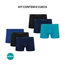 Kit 6 Cuecas Sem Costura Boxer Menino Infantil Juvenil Confort Em Microfibra Básica Original Selene