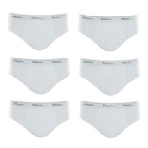 Kit 6 Cuecas Slip 100% Algodão Mash - Branco