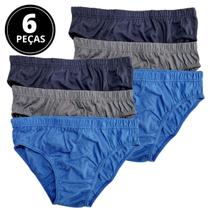 Kit 6 Cuecas Slip Adulto Algodão Selene 11910