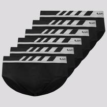 Kit 6 Cuecas Slip Lupo Microfibra Sem Costura Preta