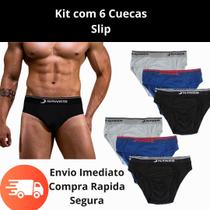 Kit 6 Cuecas Slip Masculinas - Algodão Puro e Conforto Garantido Kit 6 Cuecas Slip Masculinas - Algodão Puro e Conforto Garantido