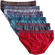 Kit 6 Cuecas Slip Masculino Life Zoom Dstilo algodão