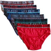 Kit 6 Cuecas Slip Masculino Microfibra Life Zoom