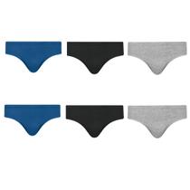 Kit 6 Cuecas Slip Selene Algodão Juvenil