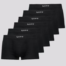Kit 6 Cuecas Sunga Lupo Microfibra Preta