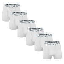 Kit 6 Cuecas Zorba Boxer com Abertura 848 Branco - P Branco