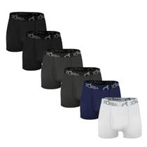 Kit 6 Cuecas Zorba Boxer com Abertura 848 Pto/Chu/Mho/Bco - P