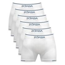 Kit 6 Cuecas Zorba Boxer Extreme Point 846 Branco - P