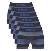 Kit 6 Cuecas Zorba Boxer Listrada 847 Marinho - P