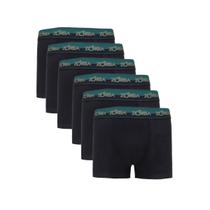 Kit 6 Cuecas Zorba Boxer Max Algodão 702 Preto - XG