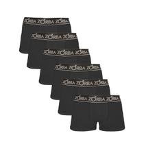 Kit 6 Cuecas Zorba Boxer Plus 717 Preto - P