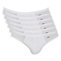 Kit 6 Cuecas Zorba Slip Algodão 791 Branco - P