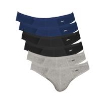Kit 6 Cuecas Zorba Slip Algodão 791 Preto/Marinho/Mescla - P