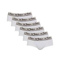 Kit 6 Cuecas Zorba Slip Comfort 674 Branca - M