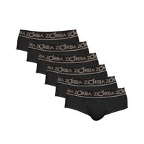 Kit 6 Cuecas Zorba Slip Comfort 674 Preto - M Kit 6 Cuecas Zorba Slip Comfort 674 Preto - M