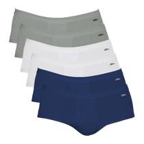 Kit 6 Cuecas Zorba Slip Linea com Abertura Algodão 185 Branco/Grafite/Marinho - P Kit 6 Cuecas Zorba Slip Linea com Abertura Algodão 185 Branco/Grafite/Marinho - P