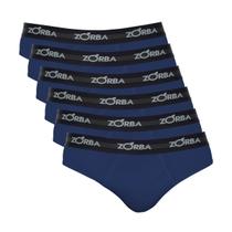 Kit 6 Cuecas Zorba Slip Max Algodão 764 Azul Marinho