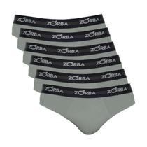 Kit 6 Cuecas Zorba Slip Max Algodão 764 Cinza