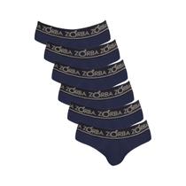 Kit 6 Cuecas Zorba Slip Plus 716 Marinho - P