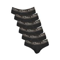 Kit 6 Cuecas Zorba Slip Plus 716 Preto - GG