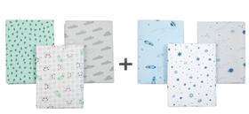 Kit 6 Cueiro Flanelado Bebê Menino Papi Algodão Enxoval 4401 Kit 6 Cueiro Flanelado Bebê Menino Papi Algodão Enxoval 4401