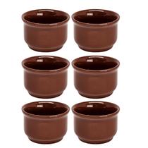 Kit 6 Cumbuca Feijoada caldo 280 Ml Marrom Vermelha