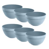 Kit 6 Cumbucas Bowl Potes Multiuso de Plástico Luna Ou 500 ml Cor Azul Glacial