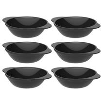 Kit 6 Cumbucas Pretas Coza Uno 100ml Plástica Tigela Bowl Sobremesas Molhos 11,5x9x2,5cm