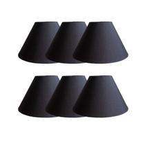 Kit 6 Cúpulas de Abajur de Mesa Tecido Algodão Soquete E27 Ref 18 - TANGERINA