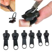 Kit 6 Cursores Zíper Universal Reparo Fácil Sem Costura Rap COR:PRETO Kit 6 Cursores Zíper Universal Reparo Fácil Sem Costura Rap COR:PRETO