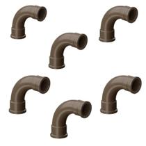 Kit - 6 Curvas Longas PVC Marrom Soldáveis de 50mm 90º Tigre