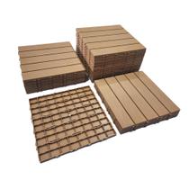 Kit 6 Deck modular plástico textura madeira para box piscina varanda - Trideck
