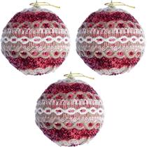 Kit 6 Decoração Bola Vermelha Natal Árvore De Natal De 75mm