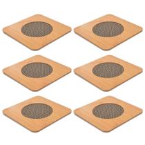 Kit 6 Descanso Panela Bambu De Mesa Antiaderente