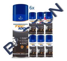 kit 6 descarbonizante tec100 limpa bicos carburador 300ml