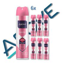 kit 6 desodorante antitranspirante 150ml above candy fragrância floral frutal kit 6 desodorante antitranspirante 150ml above candy fragrância floral frutal