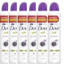 kit 6 Desodorante Antitranspirante Aerosol Dove Go Fresh Amora e Flor de Lotus 200ml