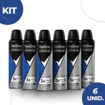 Kit 6 Desodorante Antitranspirante Aerosol Rexona Clinical Clear 150ml