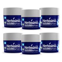 Kit 6 desodorante creme herbissimo bioprotect cedro antitranspirante 55g