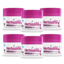 Kit 6 desodorante creme herbissimo bioprotect hibisco antitranspirante 55g