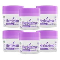 Kit 6 Desodorante Creme Herbissimo Lavanda Antitranspirante 55g