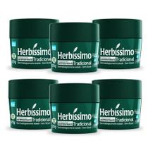 Kit 6 desodorante creme herbissimo tradicional antitranspirante 55g