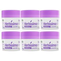 Kit 6 Desodorante Creme Lavanda Herbíssimo 55G - Dana