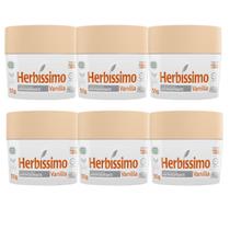 Kit 6 Desodorante Creme Vanilla Herbíssimo 55G - Dana