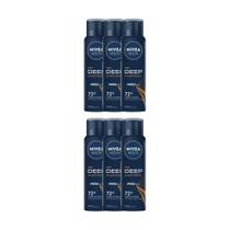 Kit 6 Desodorante Nivea Men Deep Amadeirado Aerosol Antitranspirante 48h 150ml