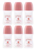 Kit 6 Desodorante Red Apple Roll On Natural 50ml