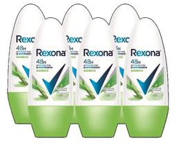 kit 6 Desodorante Rollon Antitranspirante Rexona Bamboo 50ML kit 6 Desodorante Rollon Antitranspirante Rexona Bamboo 50ML
