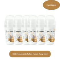 Kit 6 Desodorante Rollon Francis Ylang 50ml