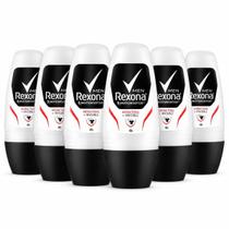 Kit 6 Desodorante Rollon Rexona Antibacterial + Invisible 50ml Kit 6 Desodorante Rollon Rexona Antibacterial + Invisible 50ml