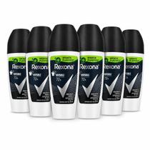 Kit 6 Desodorante Rollon Rexona Invisible 72h 50ml Kit 6 Desodorante Rollon Rexona Invisible 72h 50ml